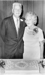 Mr. And Mrs. Harry Marchington with 50th wedding anniversary cake