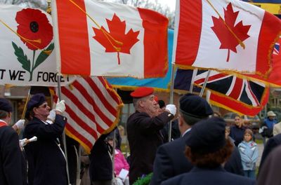 The flags of the Legions' Colour party