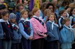 The Girl Guides participate in the Remembrance service.
