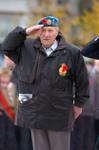 Charles Tutty salutes during the Remembrance service