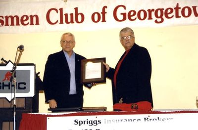 Hal Pells and Finn Poulstrup from the Hockey Heritage Council