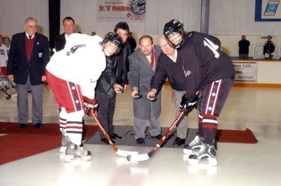 Ceremonial puck drop at Future Stars game