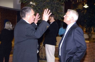 Bob Hooper and Finn Poulstrup at a Georgetown Hockey Heritage Council event