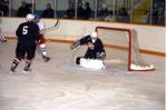 A goalie making a save at the Future Stars game