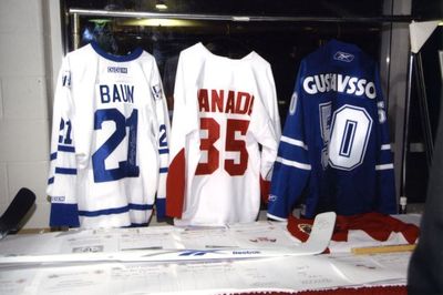 Signed Jerseys up for auction at a Georgetown Hockey Heritage Council event