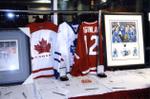 Items up for auction at a Georgetown Hockey Heritage Council event