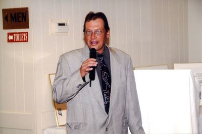 Rick Sedore speaking at a Georgetown Hockey Heritage Council event