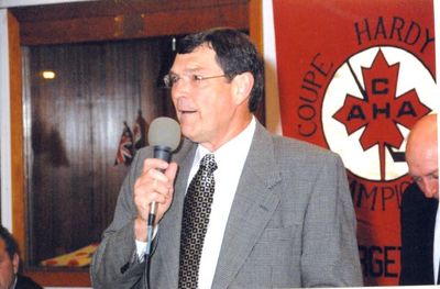 John Boyce delivering an acceptance speech