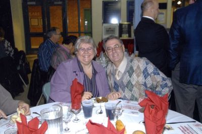 Doug and Dianne Penrice sitting down at a Georgetown Hockey Heritage event