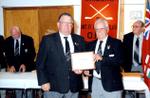 Don Olsen receiving a Georgetown Hockey Heritage Citation