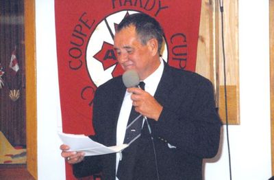 Bob Hooper at a Georgetown Hockey Heritage Council event