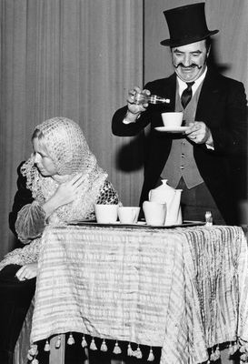 Actors Ron Hunt and Linda Nicholls in a production at the Georgetown Little Theatre