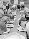 Pie eating contest at Varian Picnic on July 16th