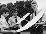 Air cadets admire model airplane