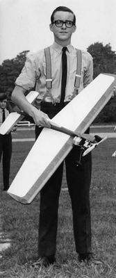 Air Cadet Sgt. Bob Little with model planes