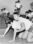 Learning to wrestle at Stewarttown School Activity Days