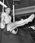 Bernard Krudwig performs on the rings