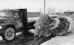 Rocket Lumber Company truck loses its load