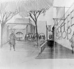 Sketch by Steve Martel of Possible Downtown Alleyway Designs