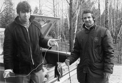 Seven Speckled Trout caught in a snowstorm at Terra Cotta Conservation Area on opening day