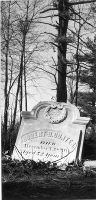 A standing gravestone in the McCullough Cemetery