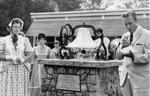 Norval school bell is unveiled on a stone cairn