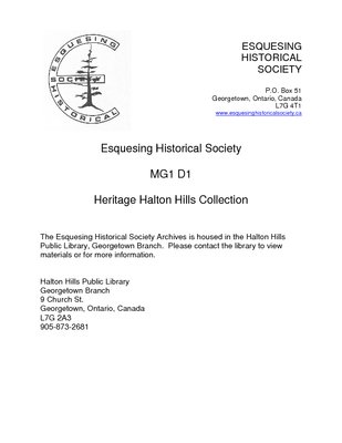 MG1 D1 Heritage Halton Hills Collection