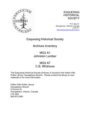 MG3 A1 Johnston Lumber - MG3 A7 C.B. Whitmore