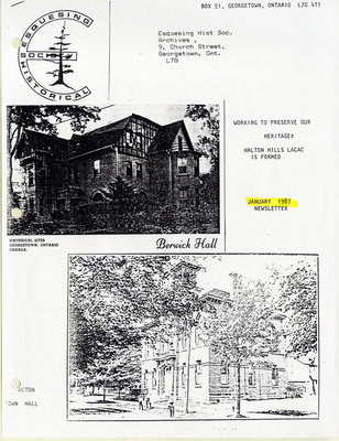 Esquesing Historical Society Newsletter 1987