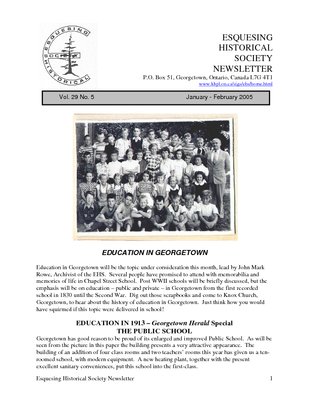 Esquesing Historical Society Newsletter January 2005