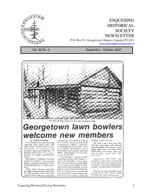 Esquesing Historical Society Newsletter September 2007