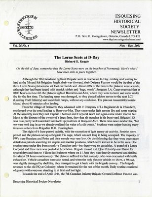 Esquesing Historical Society Newsletter November 2001