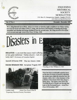 Esquesing Historical Society Newsletter November 2002