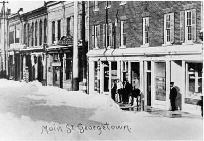 Winter scene along Main Street