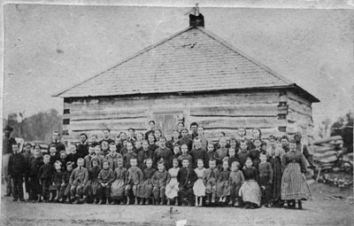 First Log School in Erin Township