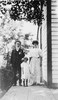 Family on porch