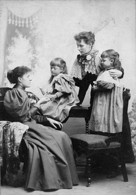 Two women with two girls