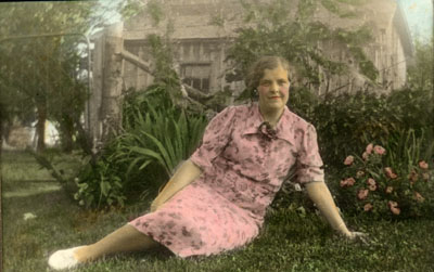 Woman on lawn