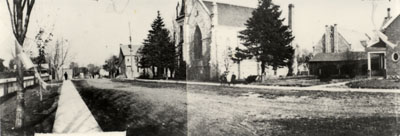 Panoramic photo with the Congregational Church 1913