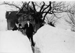 Eddie Hill with Sam in front of the Ainley House