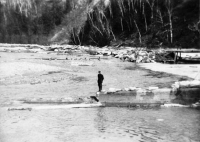 Remains of Glen Williams Dam about 1913.