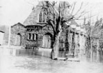 St. Alban's Anglican Church in flood 1965