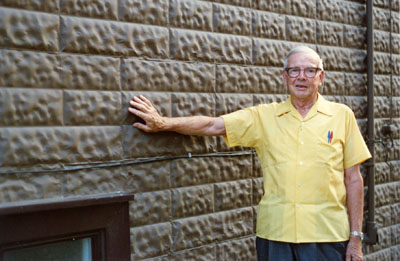 Rev. A.C. Dayfoot at Dayfoot Shoe Factory 1989