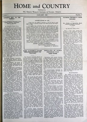 Home & Country Newsletters (Stoney Creek, ON), January 1935