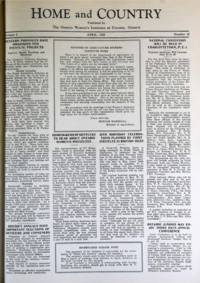 Home & Country Newsletters (Stoney Creek, ON), April 1935