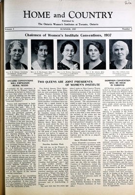 Home & Country Newsletters (Stoney Creek, ON), Summer 1937