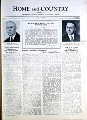 Home & Country Newsletters (Stoney Creek, ON), Winter 1937-38