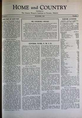 Home & Country Newsletters (Stoney Creek, ON), Summer 1940