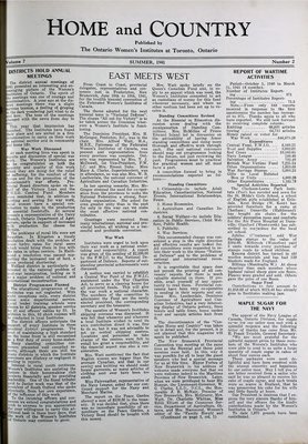 Home & Country Newsletters (Stoney Creek, ON), Summer 1941