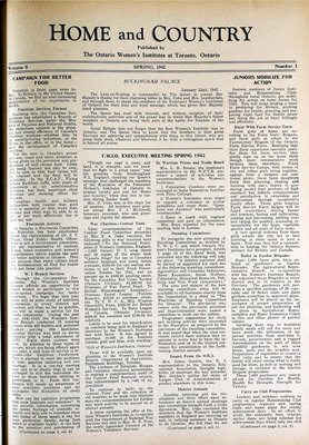 Home & Country Newsletters (Stoney Creek, ON), Spring 1942